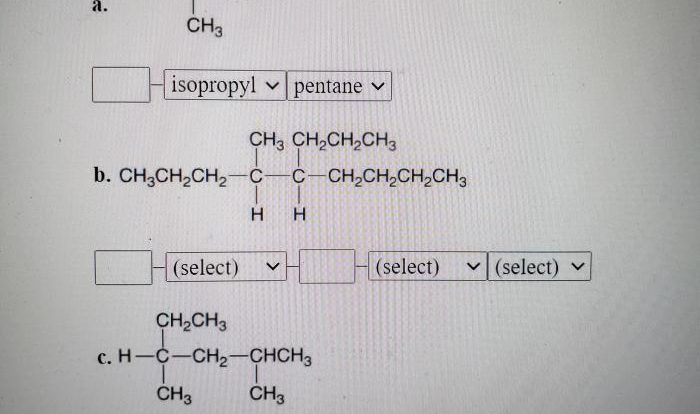 Give the iupac name for each compound