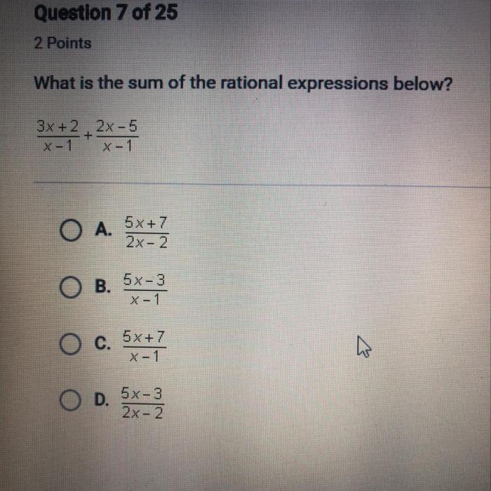 Rational function express sum expressions simpler difference two