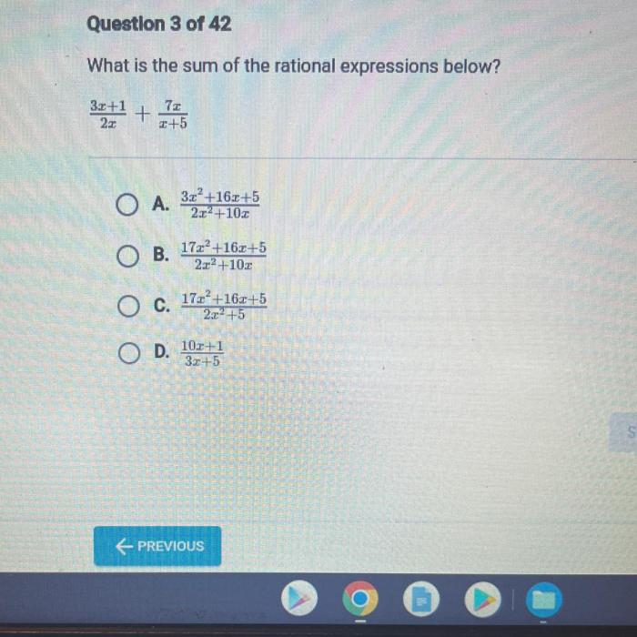 What is the sum of the rational expressions below